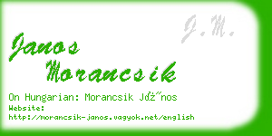 janos morancsik business card